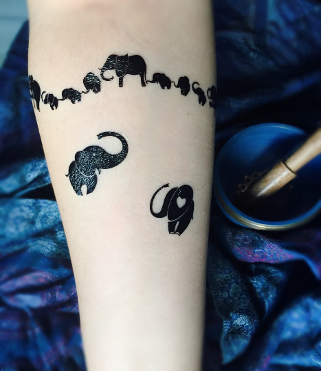 Elephants Temporary Tattoo Set of Three
