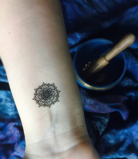 Small Mandala Flower Temporary Tattoo