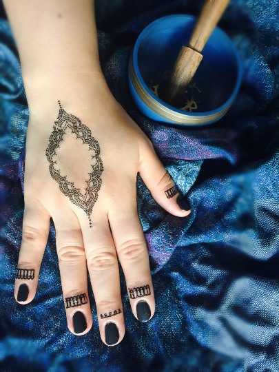 Mehndi with Finger Designs Temporary Tattoo