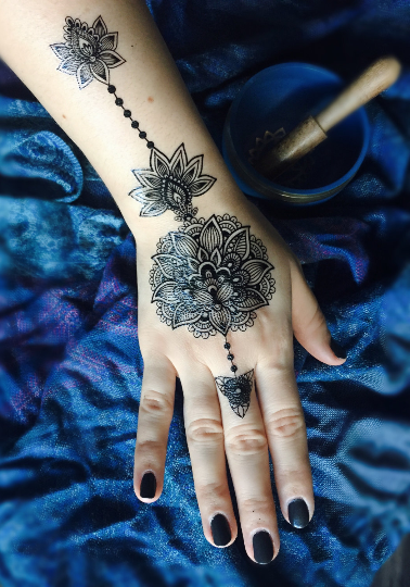 Flower Mehndi Design Temporary Tattoo