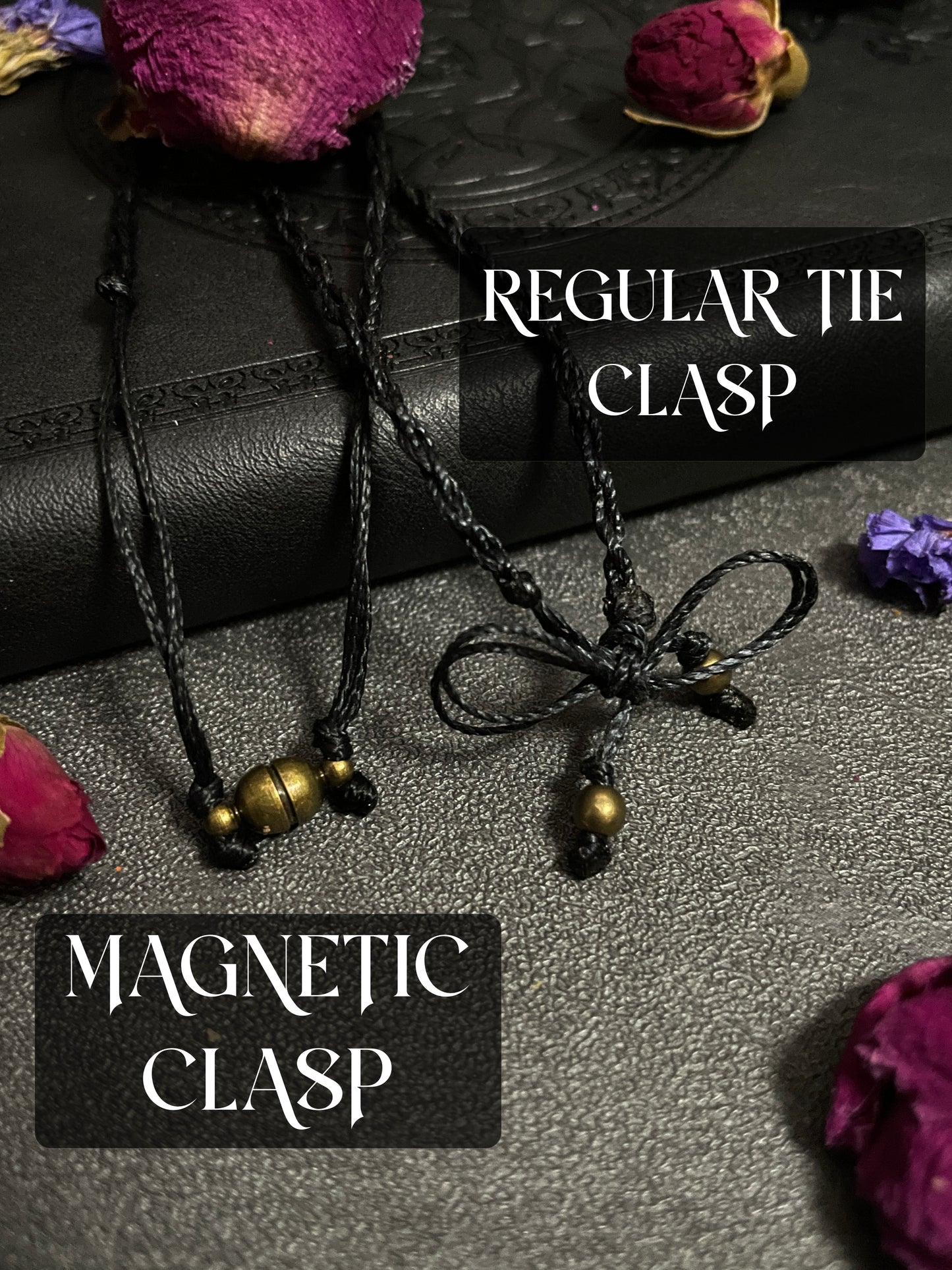 Sunset Labradorite Black & Grey Teardrop Macramé Necklace (Twisted Nightshade Jewellery)