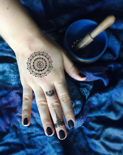 Floral Mandala Mehndi Design Temporary Tattoo Set
