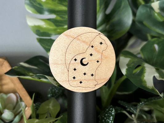Moon & Cat Wood Magnet