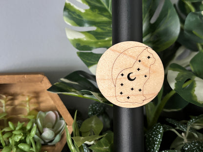 Moon & Cat Wood Magnet
