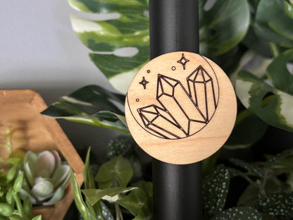 Crystals & Moon Wood Magnet