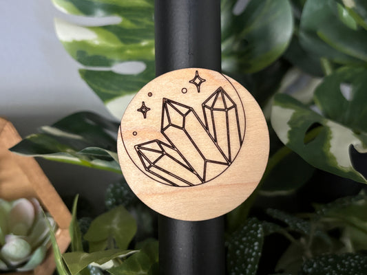 Crystals & Moon Wood Magnet