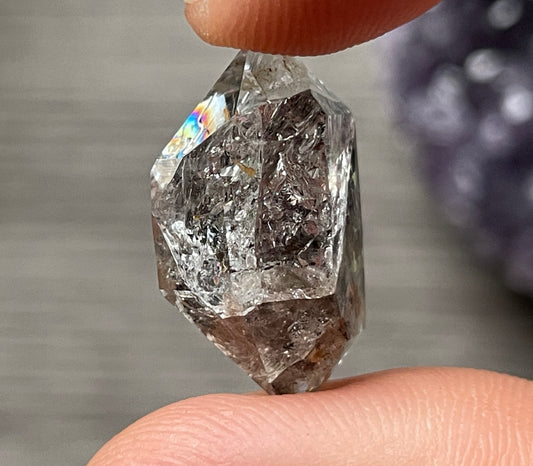 Herkimer Diamond with Anthraxolite Inclusions (K)