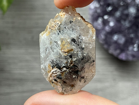 Herkimer Diamond with Anthraxolite & Mica Inclusions (#13)