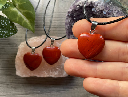 Red Jasper Heart Pendant Necklace