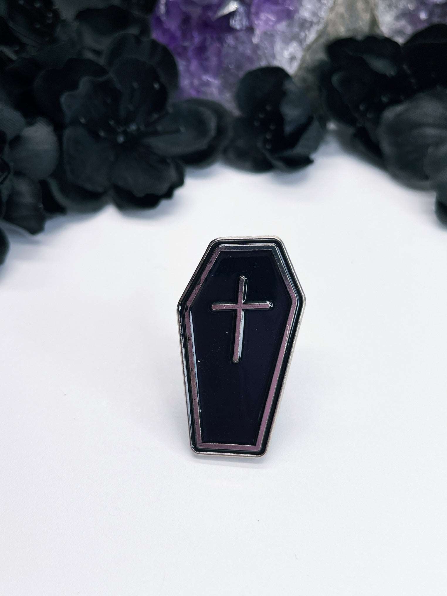 Black Coffin Enamel Pin