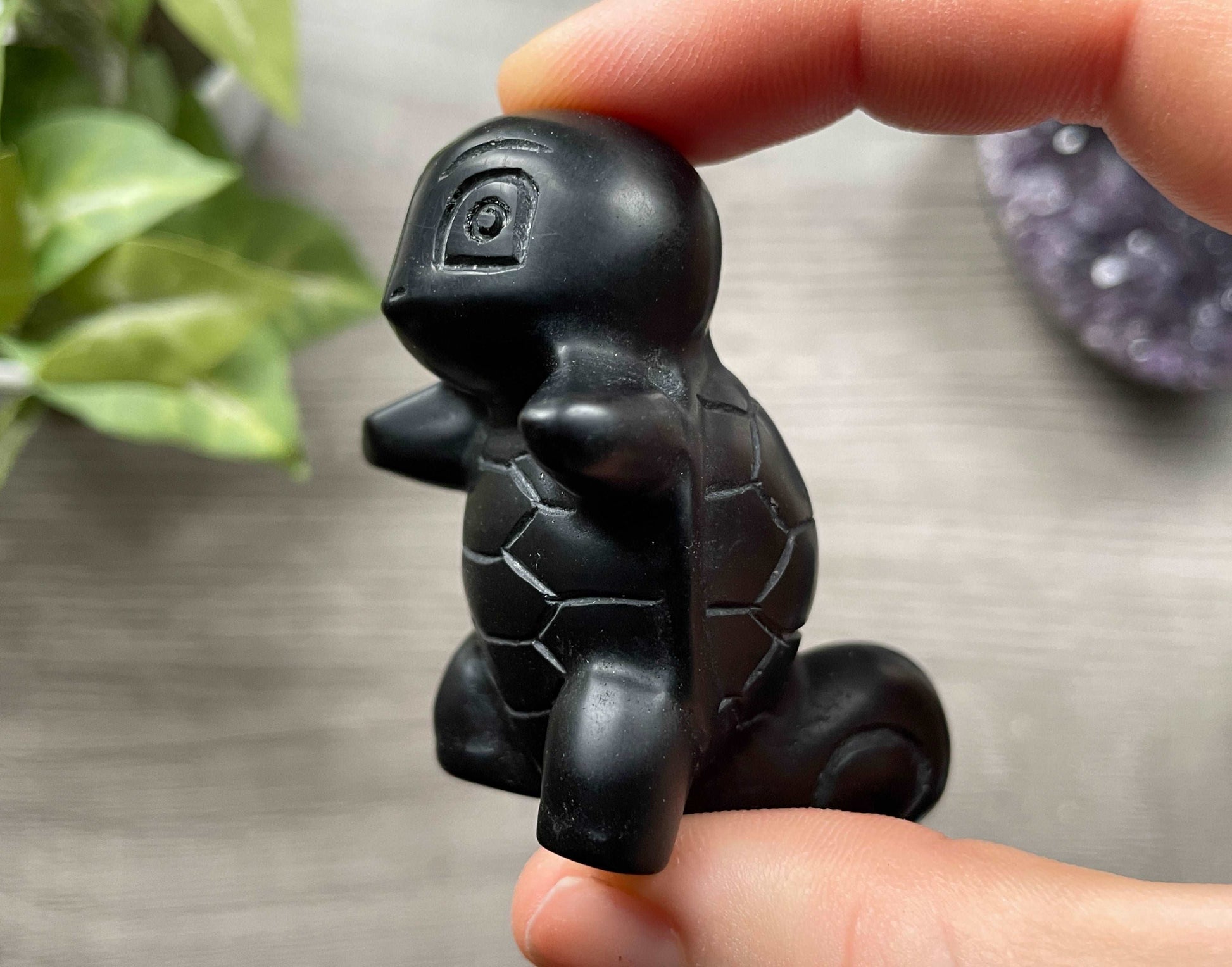 Black Obsidian Squirtle Carving