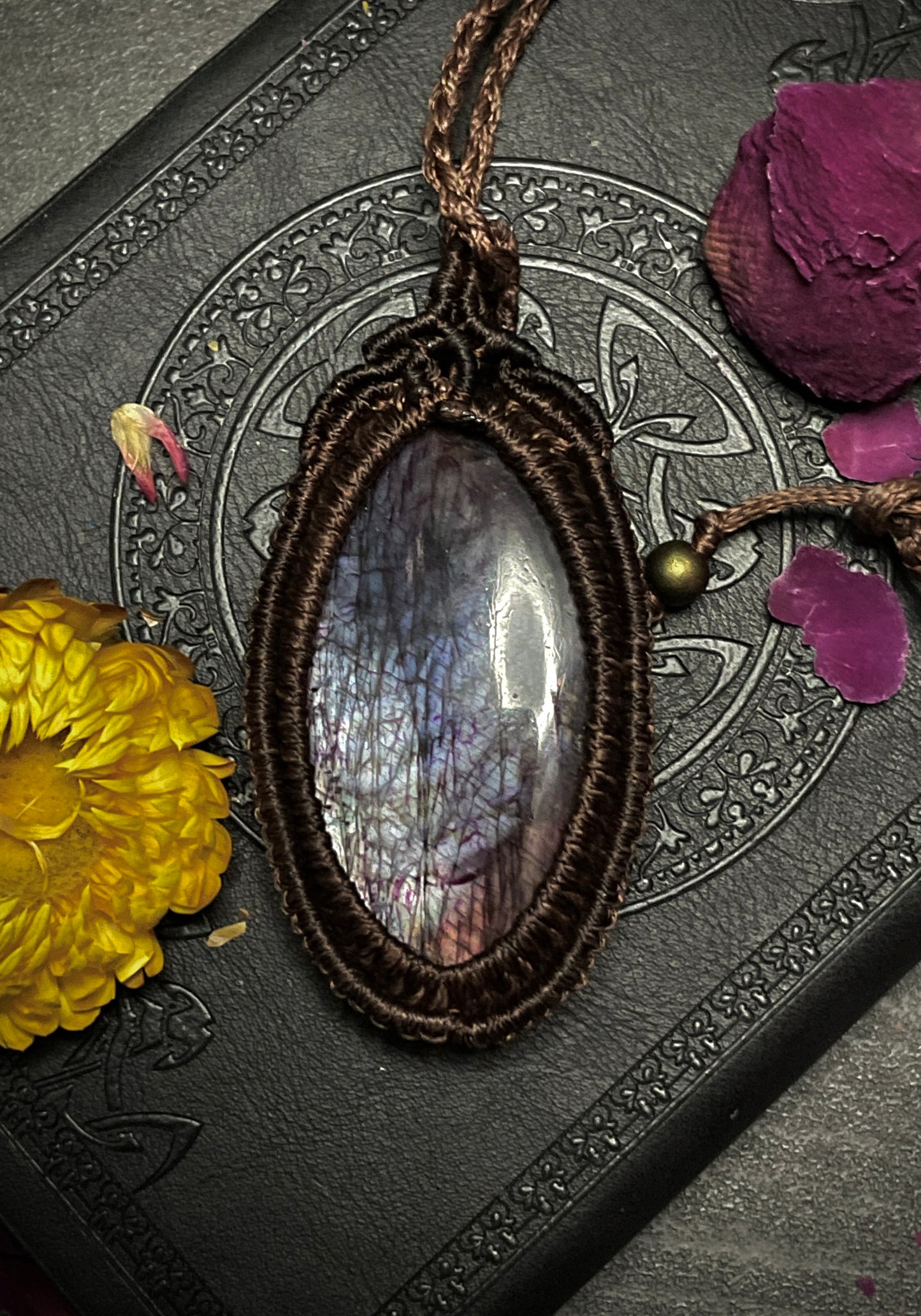 Purple Labradorite Macramé Necklace (Twisted Nightshade Jewellery)