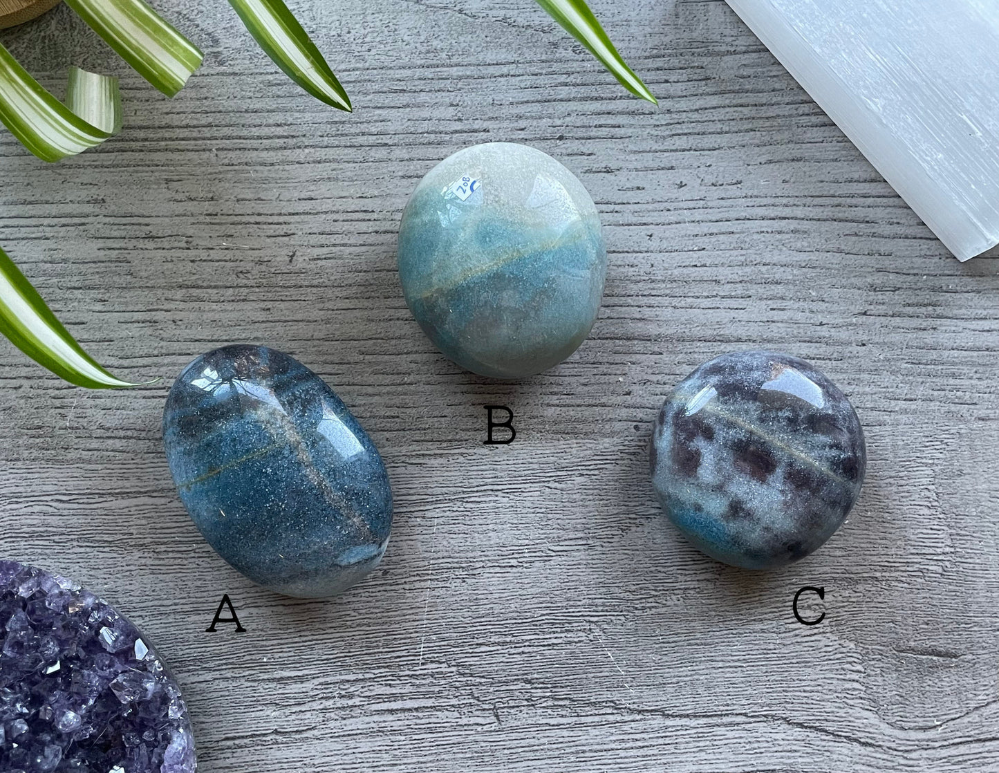 Pictured are various polished trolleite stones.