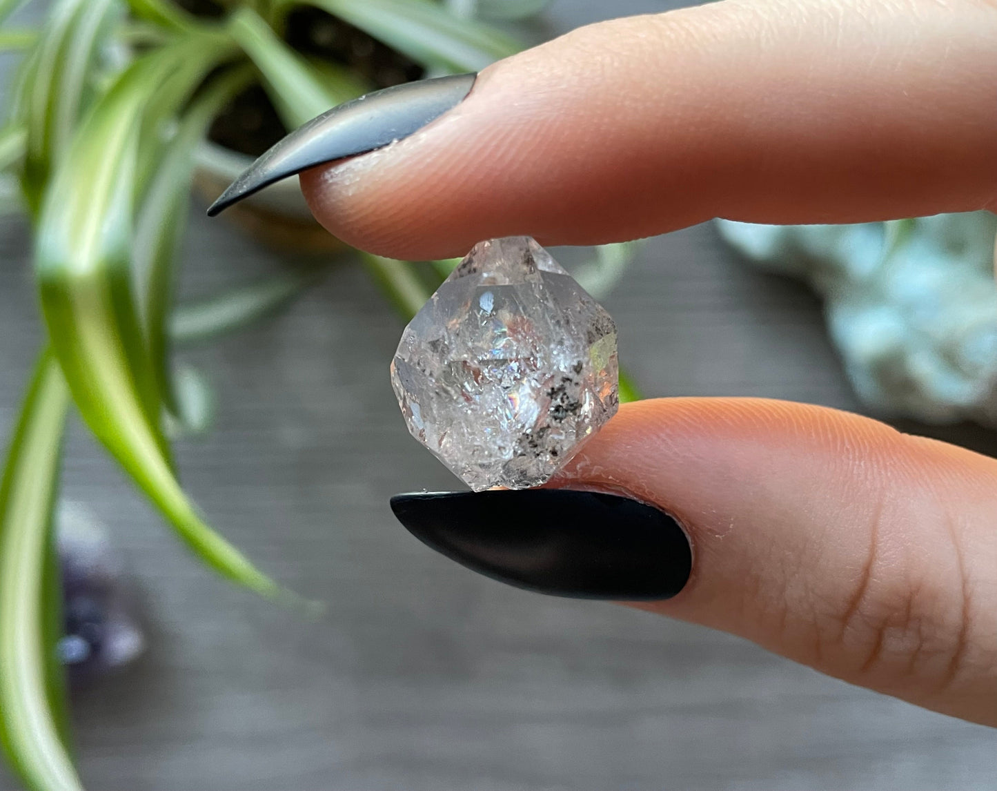 Pictured is a Herkimer diamond.