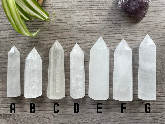 Pictured are various points of white calcite.