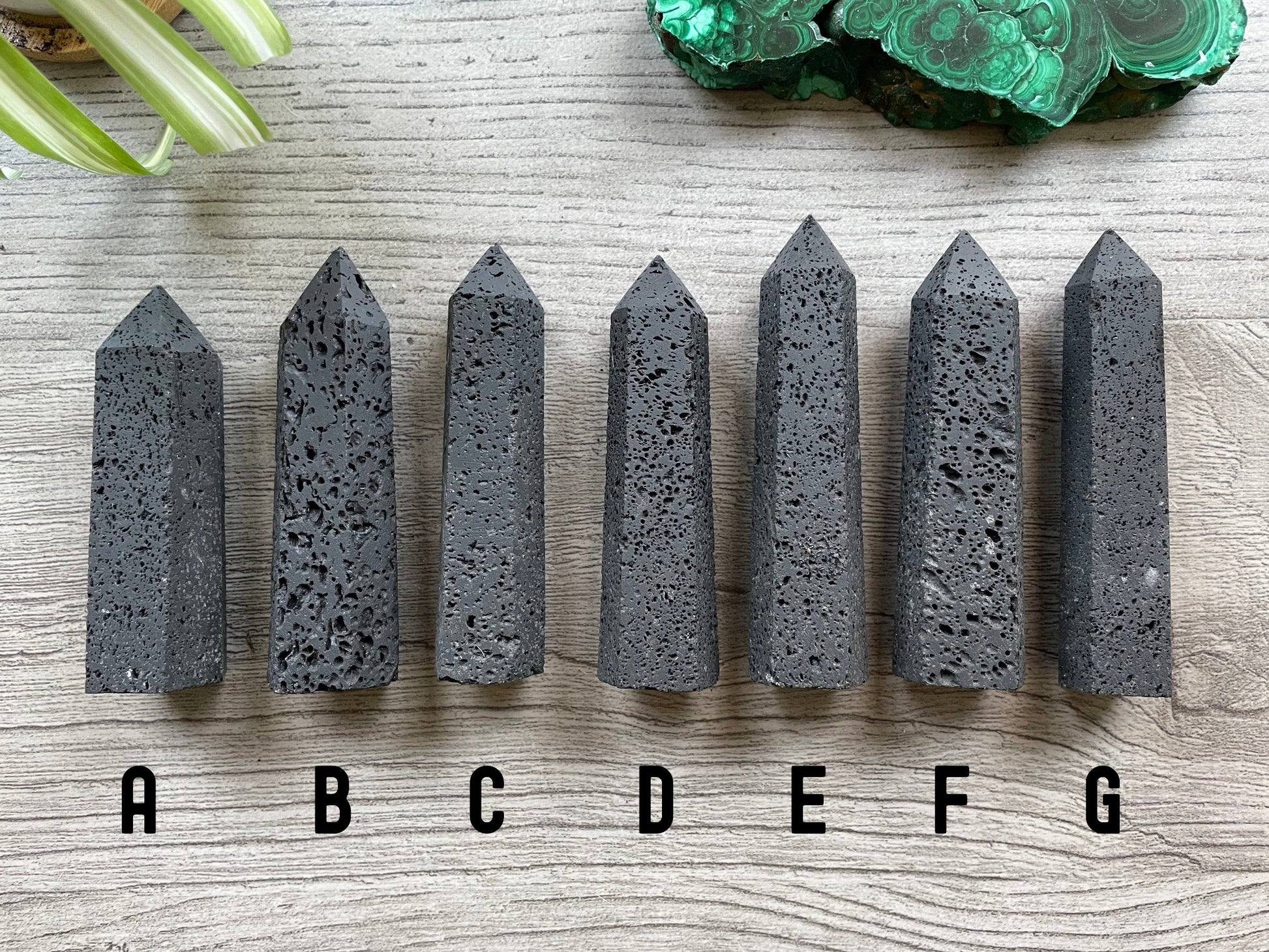 Pictured are various points of lava rock lava stone.