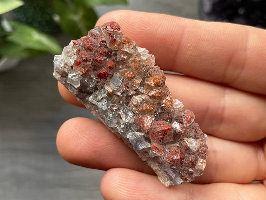Pictured is a Thunder Bay red amethyst cluster.