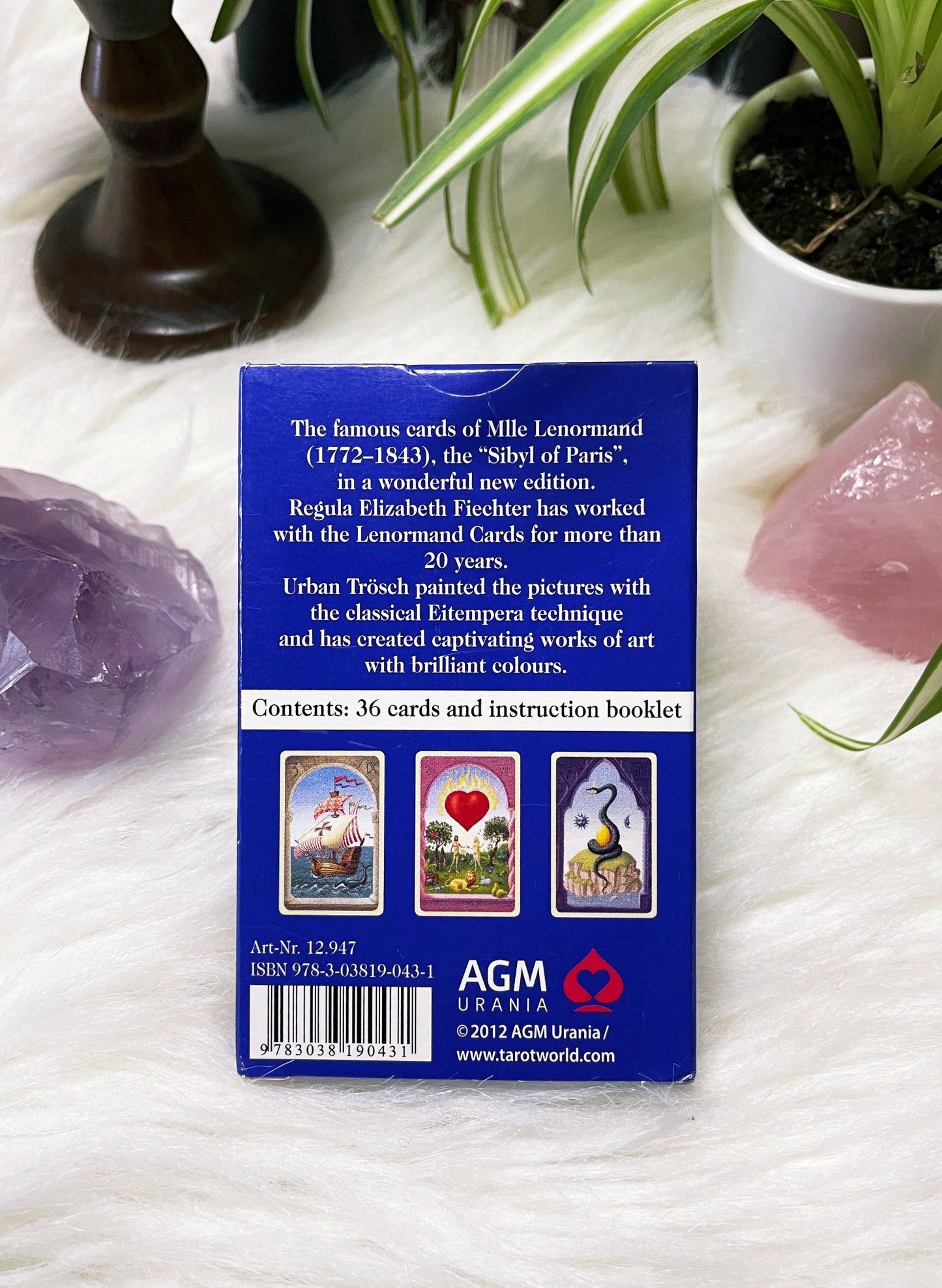 Pictured is a deck of Mystical Lenormand Oracle cards.